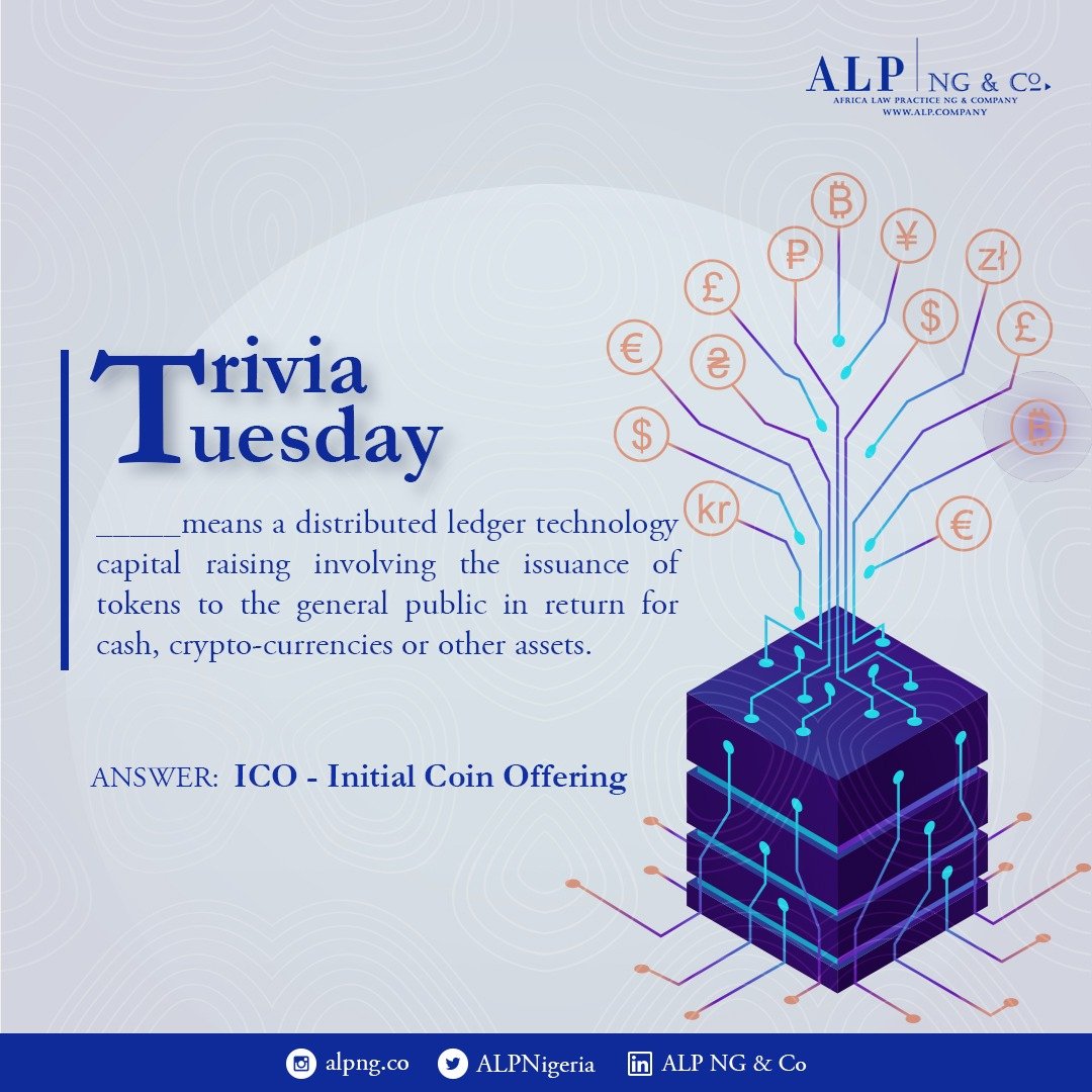 ALPNigeria's tweet photo. #TriviaTuesdayAnswer | ----- is a distributed ledger technology capital raising involving the issuance of tokens to the general public in return for cash, crypto-currencies or other assets.
ICO - Initial Coin Offering.
#ALPNG #Technology #digitalassets #Tokens https://t.co/d9vmZ513Ry