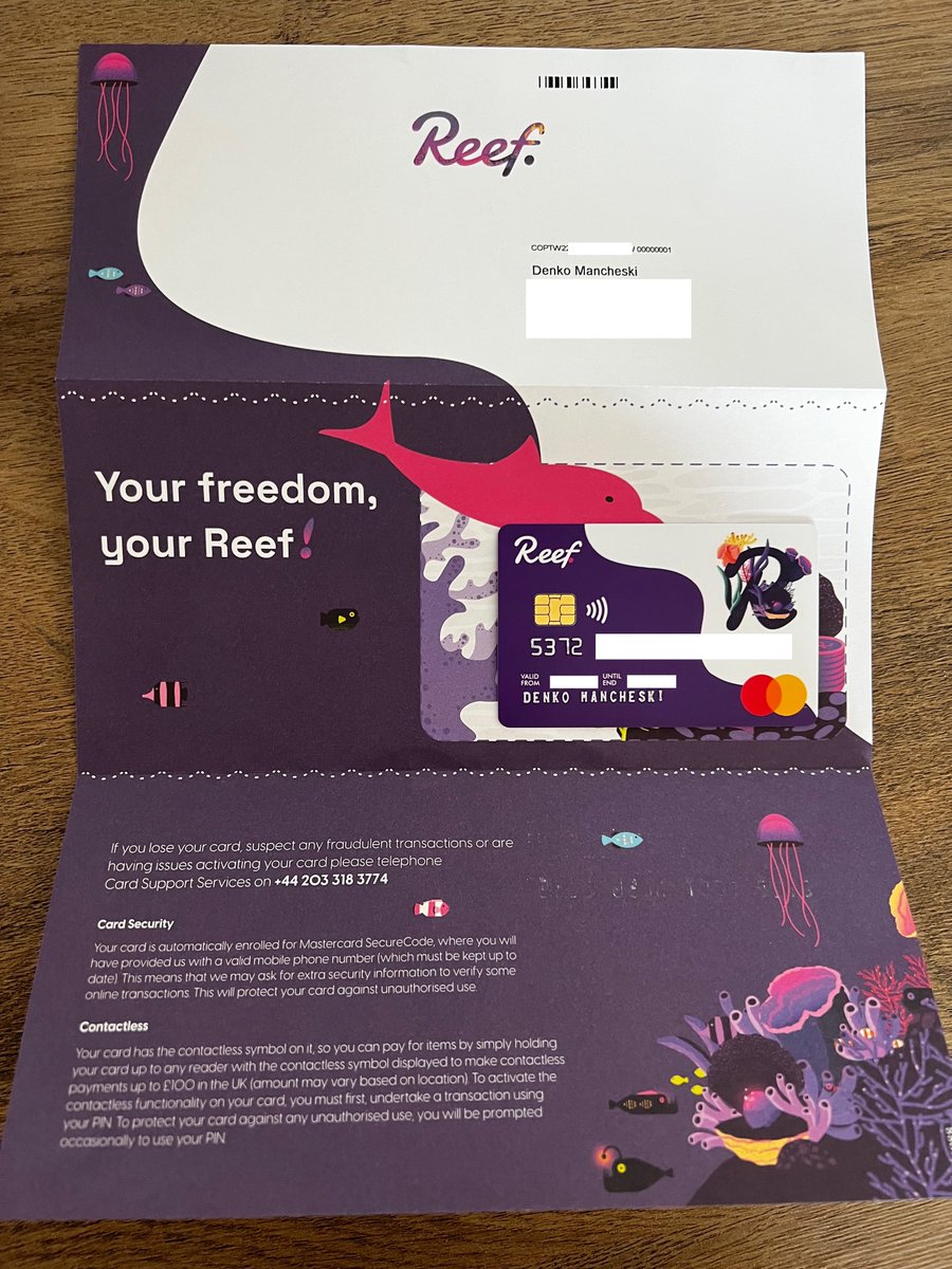 denkomancheski's tweet image. Mine just arrived! #ReefCard @Reef_Chain