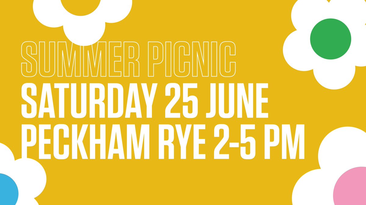 For this month’s Rye Here Rye Now we’ll be getting outside and (hopefully) soaking up the sun! Join us for an afternoon picnic on Saturday 25th, pack your snacks and blankets and come along to Peckham Rye from 2pm! 🥪