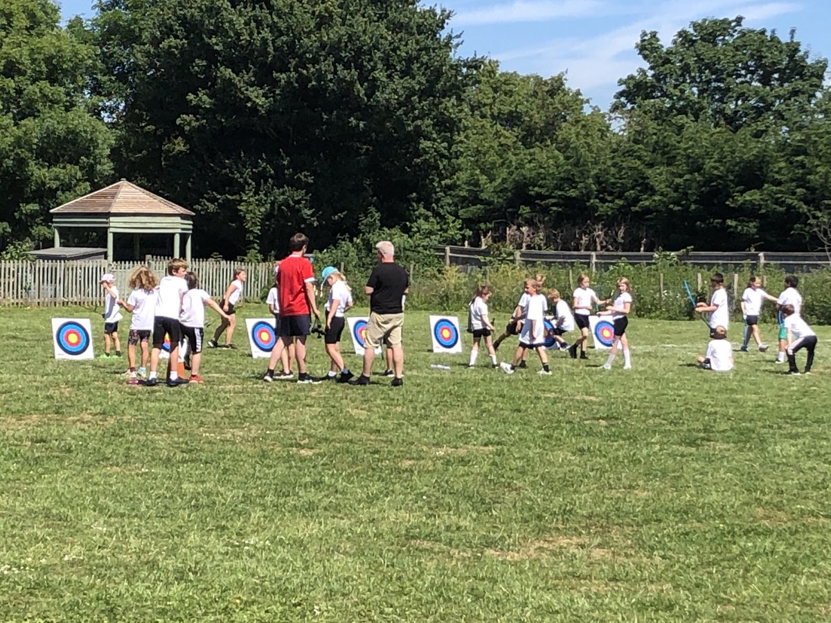 StSampsonsPri's tweet photo. Archery tag in the sunshine! 🏹🎯 https://t.co/UAluXuTkUM