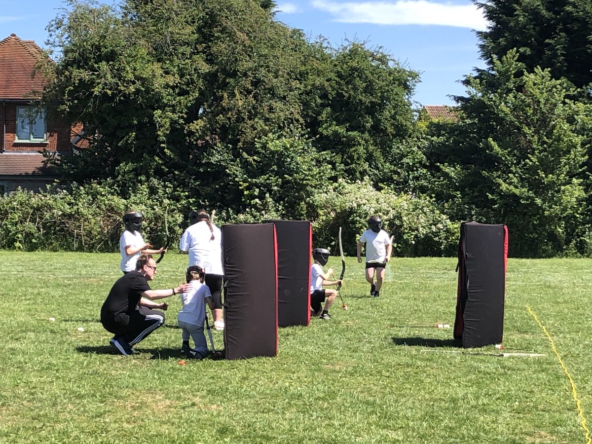 StSampsonsPri's tweet photo. Archery tag in the sunshine! 🏹🎯 https://t.co/UAluXuTkUM