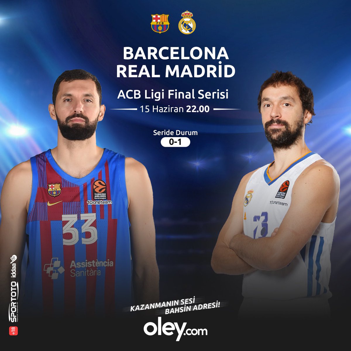 sosyoleyresmi's tweet photo. İspanya ACB Ligi’nde final heyecanı tüm hızıyla devam ediyor. 🏀
📲 Hemen oyna: https://t.co/VyqnaBj2gN
#kazanmanınsesibahsinadresi #oleycom
#barcelona #realmadrid https://t.co/irtN28euqV