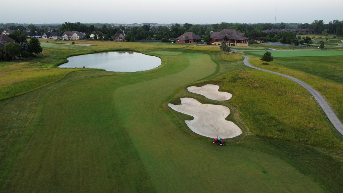 purdueturfy's tweet photo. Not even able to beat the heat but getting some mowing finished up this morning before our last 10 holes of Exteris and the oh so magical Stressguard. @BayerGolf @chadlyhauth #golfcourselife #ouroffice #readyforsnow https://t.co/yCVtk6YfrT