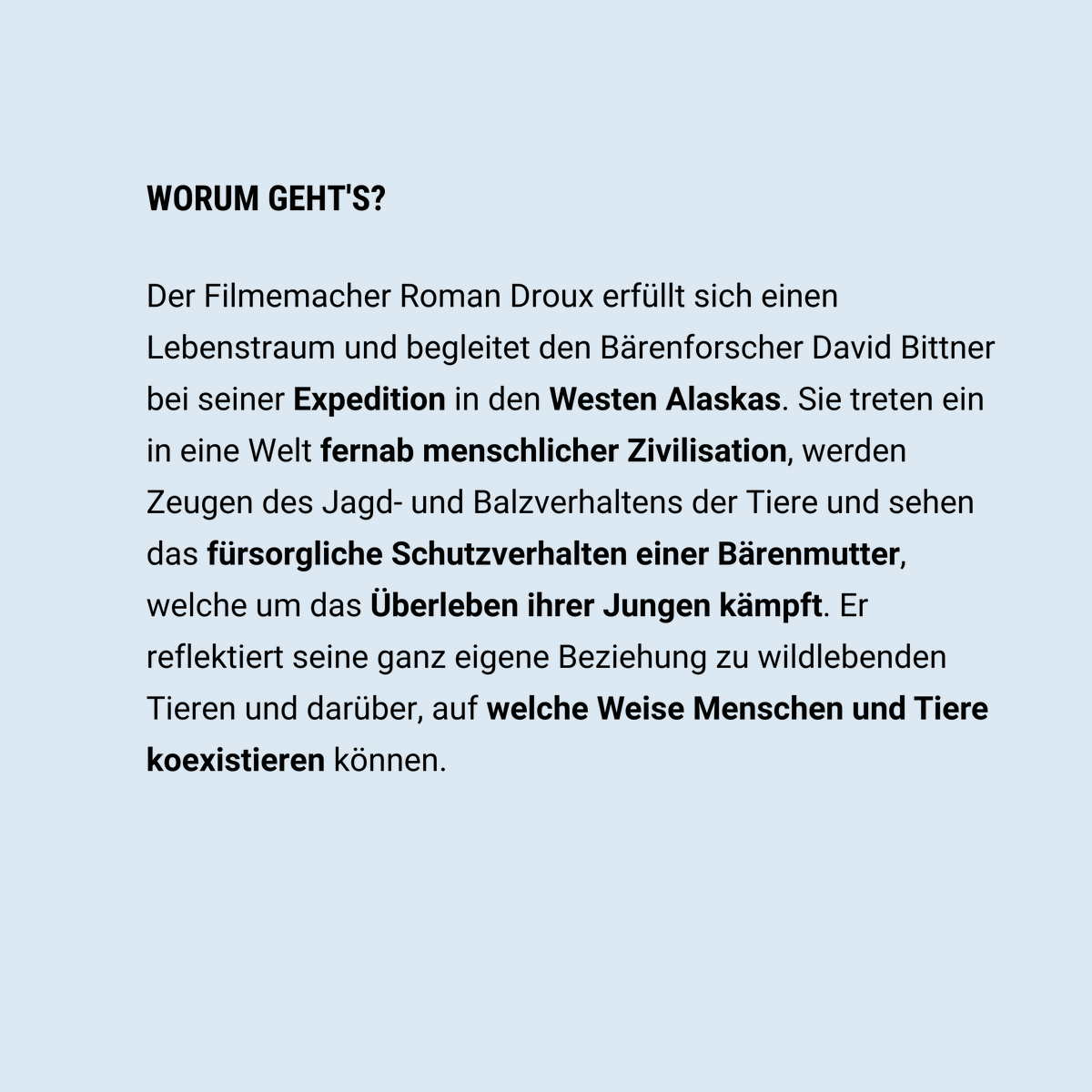 SKW_BW's tweet photo. Hiermit stellen wir euch eine außergewöhnliche Dokumentation vor. Hier begleitet der Filmemacher einen Forschungsexperten in seiner Reise nach Alaska, auf der suche nach einer Bärin und einem Bärenmännchen.
#filmbildung #filmtipp #skw #twlz #edubw #DerBarInMir https://t.co/o8XbiJcIjq