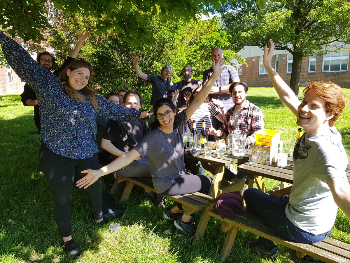 Huge congratulations to the new Dr Aikaterini Gialopsou for passing her #PhD viva yesterday after completing her interdisciplinary project with us using #quantum sensors for biomedical imaging.  You smashed it! 

Celebrated in true QSD style with sunshine, prosecco and molkky. 🍾