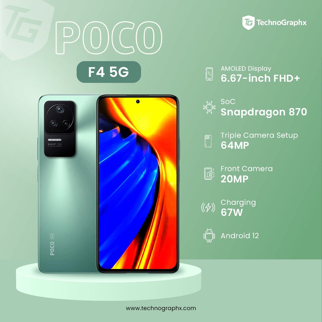 technographx's tweet image. Poco F4 5G 

Have you checked the specifications?

get more information about gadgets: bit.ly/2ZlxkX9

#pocof4 #pocof4 #5g