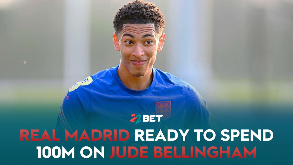 🏴󠁧󠁢󠁥󠁮󠁧󠁿 Under contract with Borussia Dortmund until June 2025, Jude Bellingham could quickly sail to new horizons. 💶 Real Madrid seem, indeed, determined to offer themselves the young English international for 100 million euros. #22bet