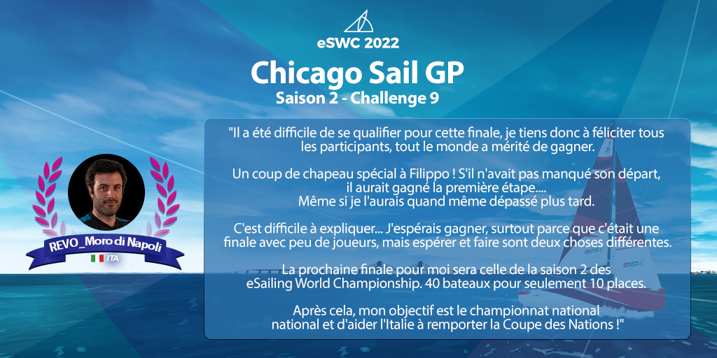 [#VRInshore] REVO_Morodi Napoli  🇮🇹 revient sur sa victoire lors du <a href="/SailGP/">SailGP</a> de Chicago ! ⛵️

Une victoire qui lui permettra de participer aux playoffs de la compétition ✅