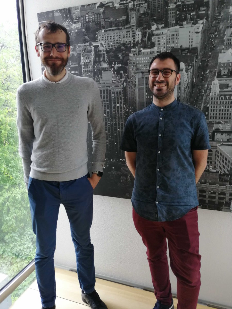 For the next few weeks we will be hosting Valerio Manippa from @Unibait
During his stay Valerio will work directly with our Research &amp; Innovation department. Welcome on board!
In the picture: Krzysztof Malej (Head of R&amp;I) with Valerio Manippa :)