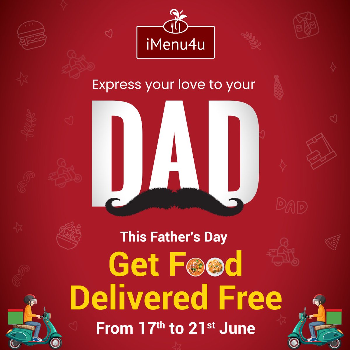 iMenu4u's tweet image. What better way to make him special,  Get food delivered free from 17th June to 21st June 2022, and grab the offer for your DAD. 
Order Now: imenu4u.com/rweb/restauran…
Use Coupon Code: FREEDEL
#iMenu4u #offer #fathersdayoffer #fathersday #freedelivery #foodoffer #sandiego