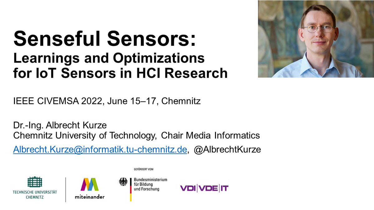 AlbrechtKurze's tweet photo. I just presented my new paper at @ieee_ims #civemsa2022 conference. It is - no surprise - about #IoT and #HCI. I explained how I made the @TXInstruments #SensorTag usable and useful for our HCI-driven sensor kit to research how people interact with sensors and their data. https://t.co/GGKIilSyQl