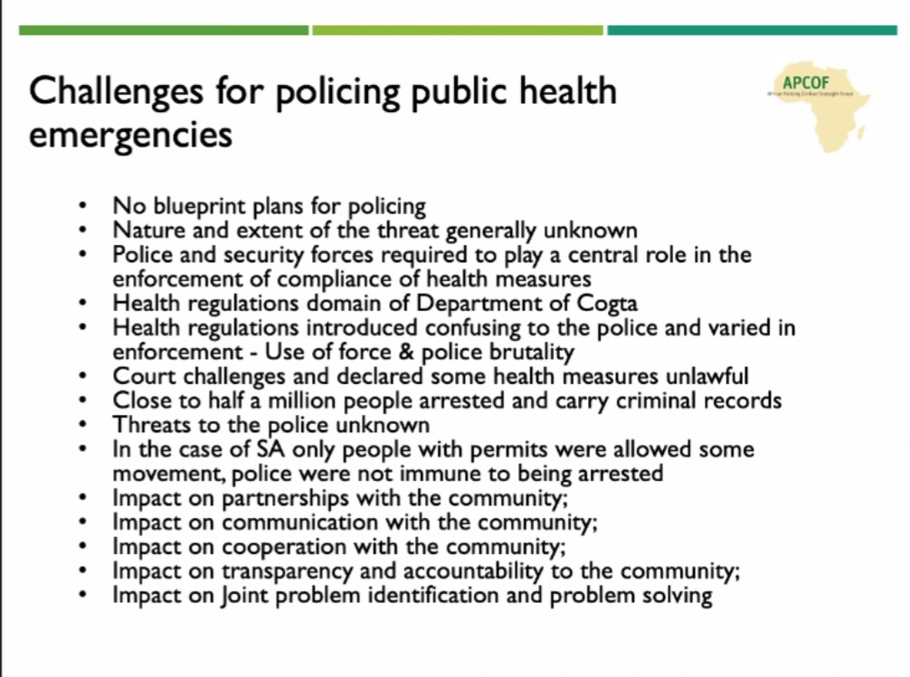ICJKenya's tweet photo. Mr Themba discusses the challenges for policing public health emergencies #DemocraticGovernance #policing https://t.co/i4El5AxYBl
