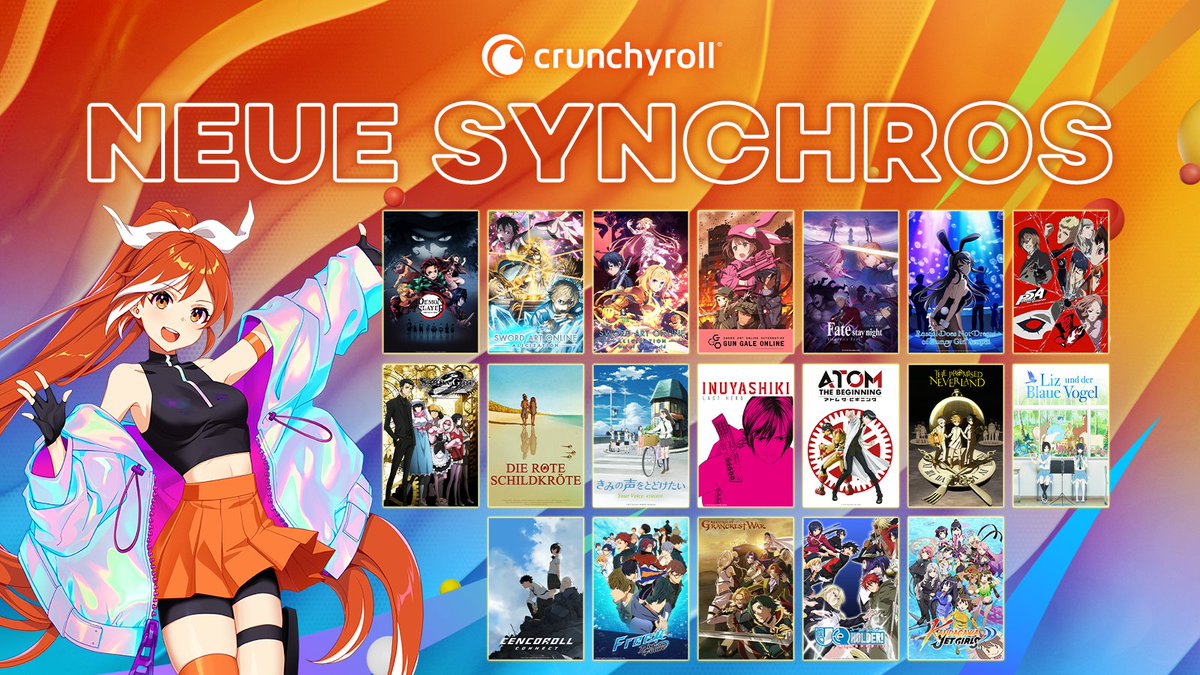 Weitere ANIMAX-Titel sind jetzt auf Crunchyroll mit deutscher Synchro verfügbar! #CrunchyrollNextLevel

✨ Schau dir die komplette Liste hier an: got.cr/3QnSCNb