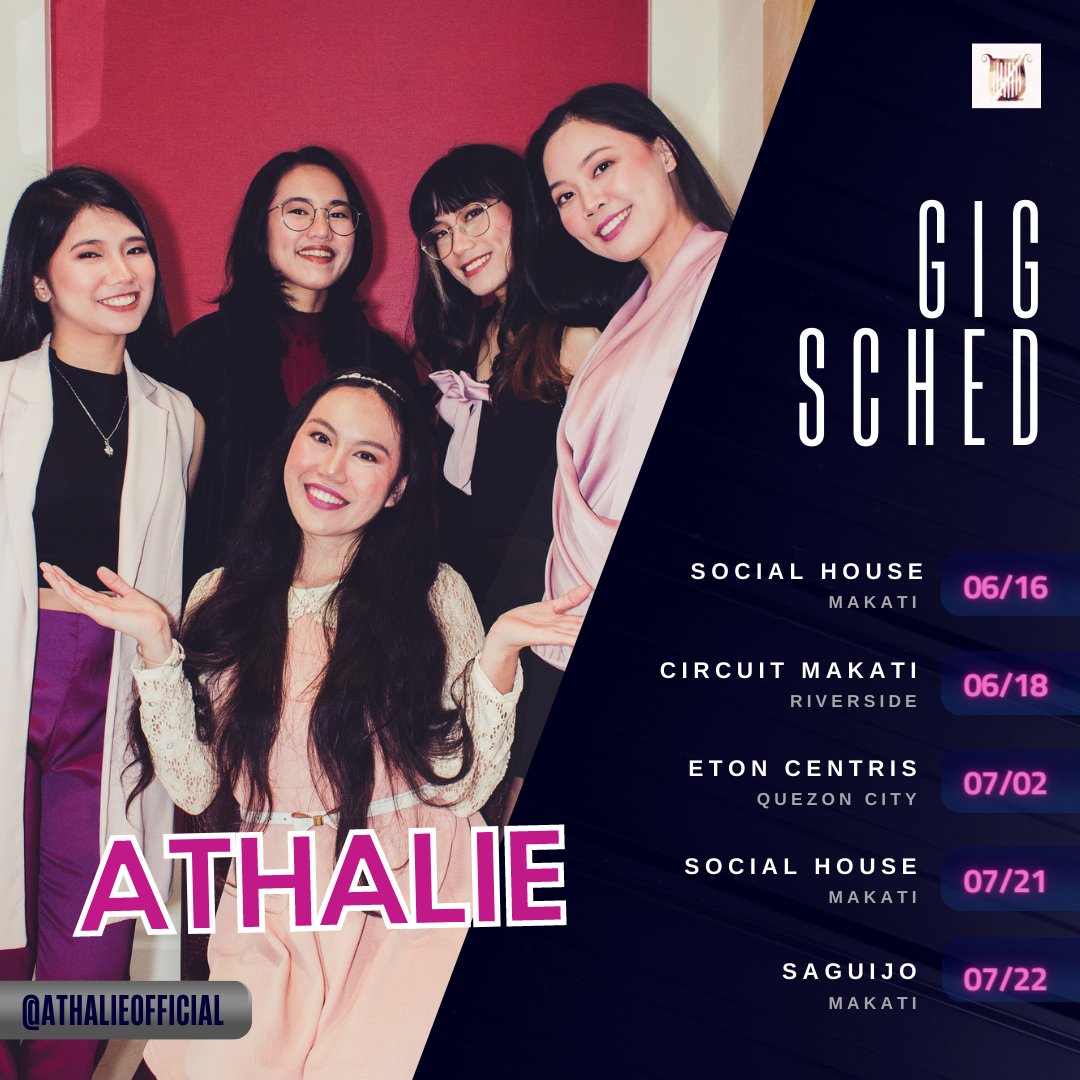 Athaloves! See you on these dates! Bring your friends 🥰

#gigsched #athalie #opm #gigs