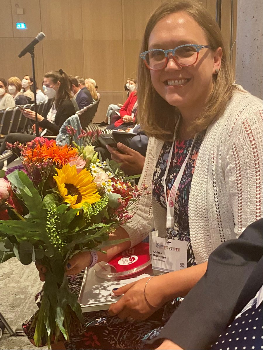 MorganAdamsFdn's tweet image. Congratulations to Andrea Griesinger, winner of the #ISPNO2022 Pediatric Cancer Research Award for highest-ranked immunotherapy abstract! 

She presented the work earlier today, the goal of which is to improve outcomes for kids with ependymoma