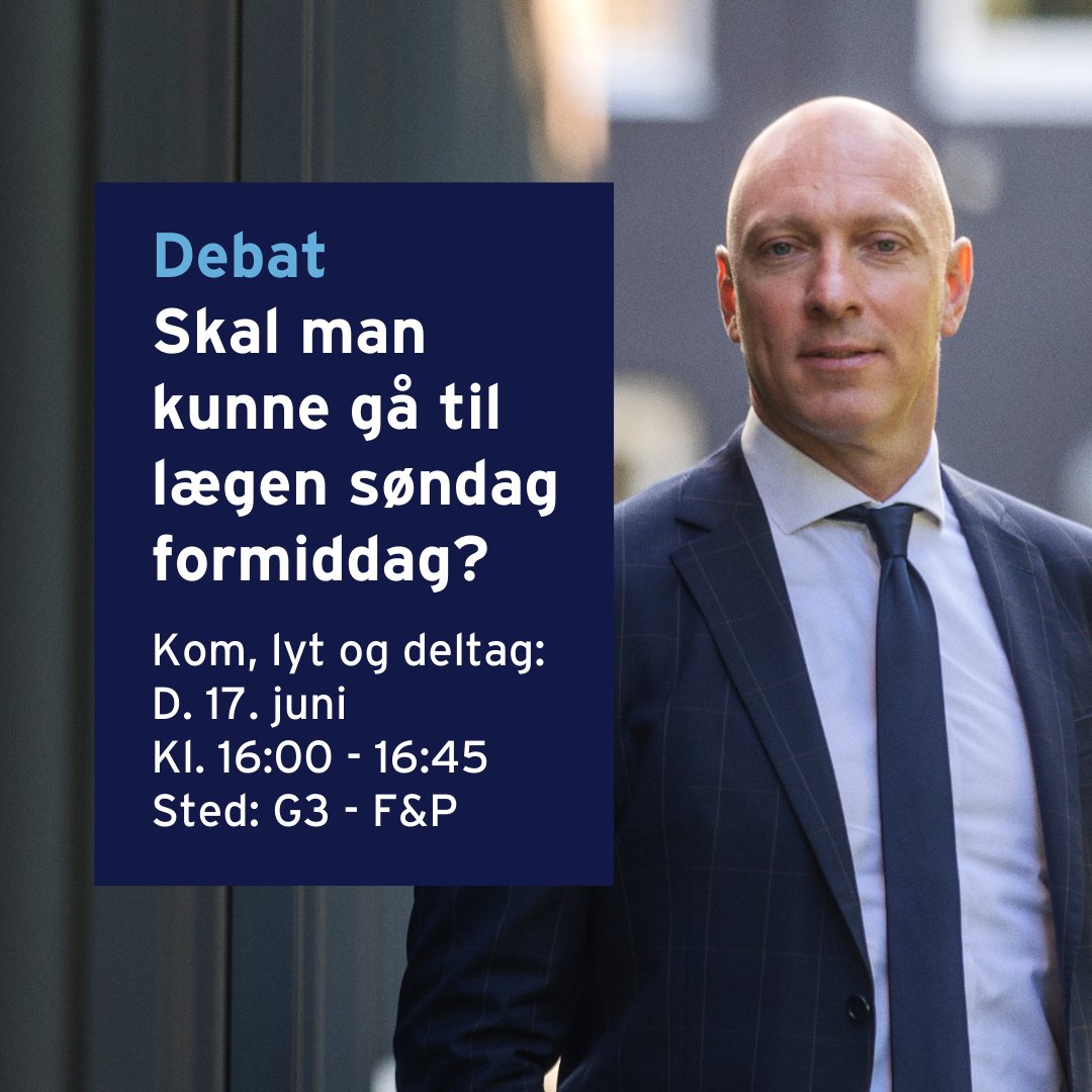 Topdanmark (@topdanmark) on Twitter photo Ses vi på til debat om mulighederne for fleksibel adgang til lægen. Hvem kan fx bedst løfte opgaven - det private eller offentlige sundhedsvæsen? Hvem bør? Og hvilke konsekvenser har det? Vi debatterer med <a href="/plolaeger/">PLO</a> og <a href="/danskepatienter/">Danske Patienter</a> på <a href="/folkemoedet/">Folkemødet #fmdk</a> om lidt #sundpol Ses vi på til debat om mulighederne for fleksibel adgang til lægen. Hvem kan fx bedst løfte opgaven - det private eller offentlige sundhedsvæsen? Hvem bør? Og hvilke konsekvenser har det? Vi debatterer med <a href="/plolaeger/">PLO</a> og <a href="/danskepatienter/">Danske Patienter</a> på <a href="/folkemoedet/">Folkemødet #fmdk</a> om lidt #sundpol