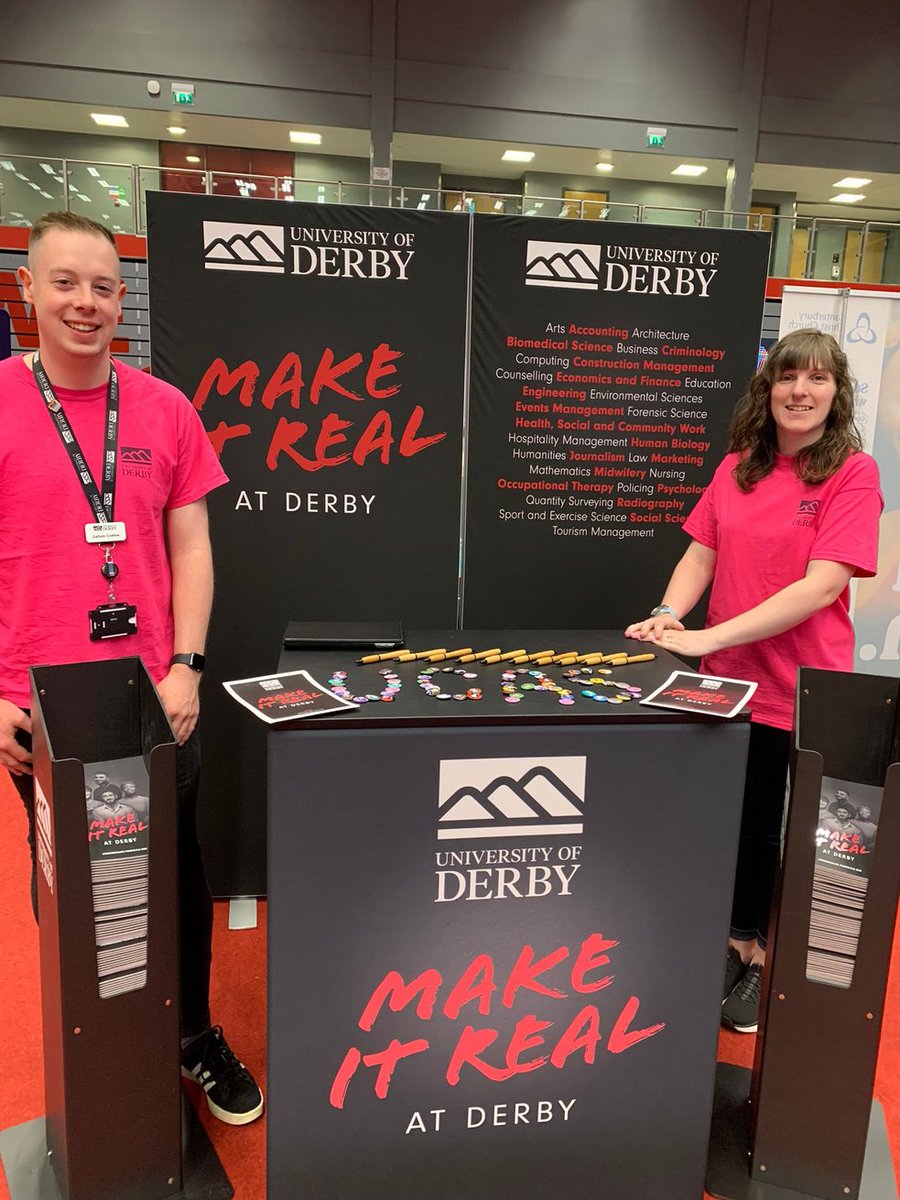 Callum and I are here at @UCASMedia Essex, come see us and get all your questions answered! #DerbyOutreach #MakeItReal #ucasessex