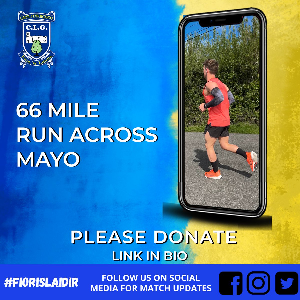 mayogaelsgaa's tweet photo. Mayo Gaels would like to wish Senior Team Coach @kevinwalsh100 best of luck in his run across Mayo this coming Sunday. He will be running the Full Width of Mayo (Ballindine to Keem Beach) 66 miles in 24 hours as a fundraiser.
https://t.co/Ldg5TzzQH4 https://t.co/qvXJA61VQ7