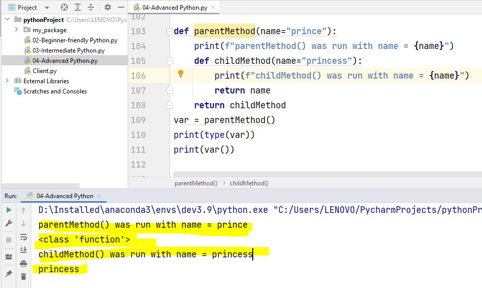 mohanshenoy's tweet image. using #nestedfunctions in #Python
you can return a python function from a function and invoke it!
#pythonlearning #pythoncode