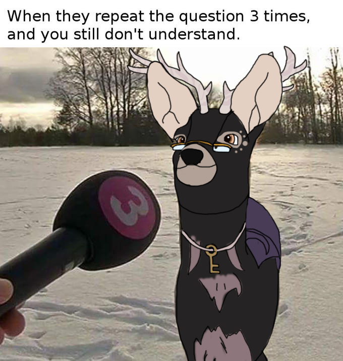 ZonyFifty's tweet photo. Vor paar tagen hab ich ein Meme angepasst, damit @ErossDeer auch am Fanart hat (PS. Wir brauchen ma mehr Fanart von Hirschen, Keksen, Wölfen usw.)

Hier sind nu die beiden Versionen, wo der größte Unterschied eig. die Augen sind, da ich dabei nicht gut bin xD https://t.co/DbiVnyEzhf