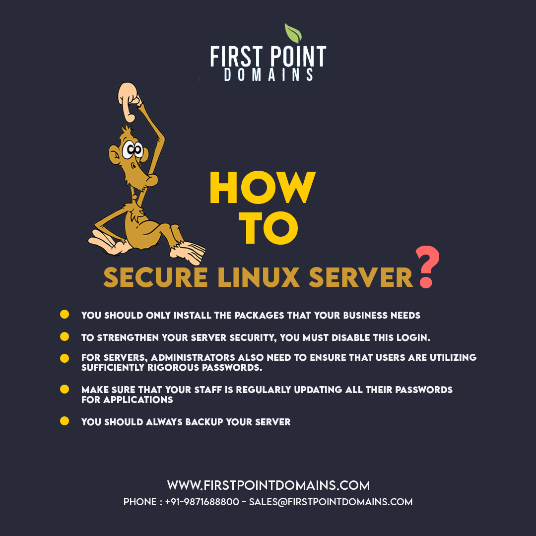 firstpointdom's tweet image. How To Secure Linux server?
Follow Us @firstpointdomains
Contact Details: +91 (11) 41552455
firstpointdomains.com
Email: sales@firstpointdomains.com
#webhostingcompany
#linuxservermanagement
#linuxdedicatedserver
#linuxsetup
#linuxserver
#webhostingservices
#linuxserverindia