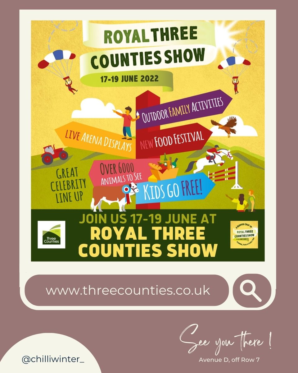 ChilliWinter (@chilliwinter_) on Twitter photo Things are hotting up here! It's the Isle of Wight festival this weekend! 🎪We are at the 3-Counties Show, in Malvern. Grab a freebie, if you're one of our first 30 customers each day!✨
#malvern #3countiesshows #threecountiesshow #summerevents #worcestershire <a href="/3countiesshows/">Three Counties</a> Things are hotting up here! It's the Isle of Wight festival this weekend! 🎪We are at the 3-Counties Show, in Malvern. Grab a freebie, if you're one of our first 30 customers each day!✨
#malvern #3countiesshows #threecountiesshow #summerevents #worcestershire <a href="/3countiesshows/">Three Counties</a>