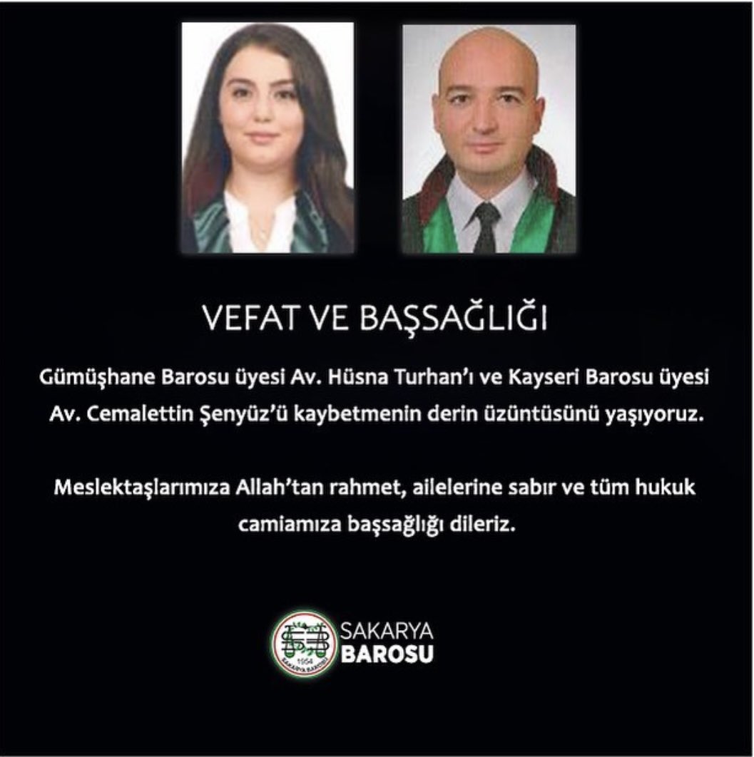 SakaryAHM's tweet photo. Meslektaşlarımızı kaybetmenin üzüntüsü içerisindeyiz, sevdiklerine sabırlar diliyoruz. https://t.co/NeoCQp58z4