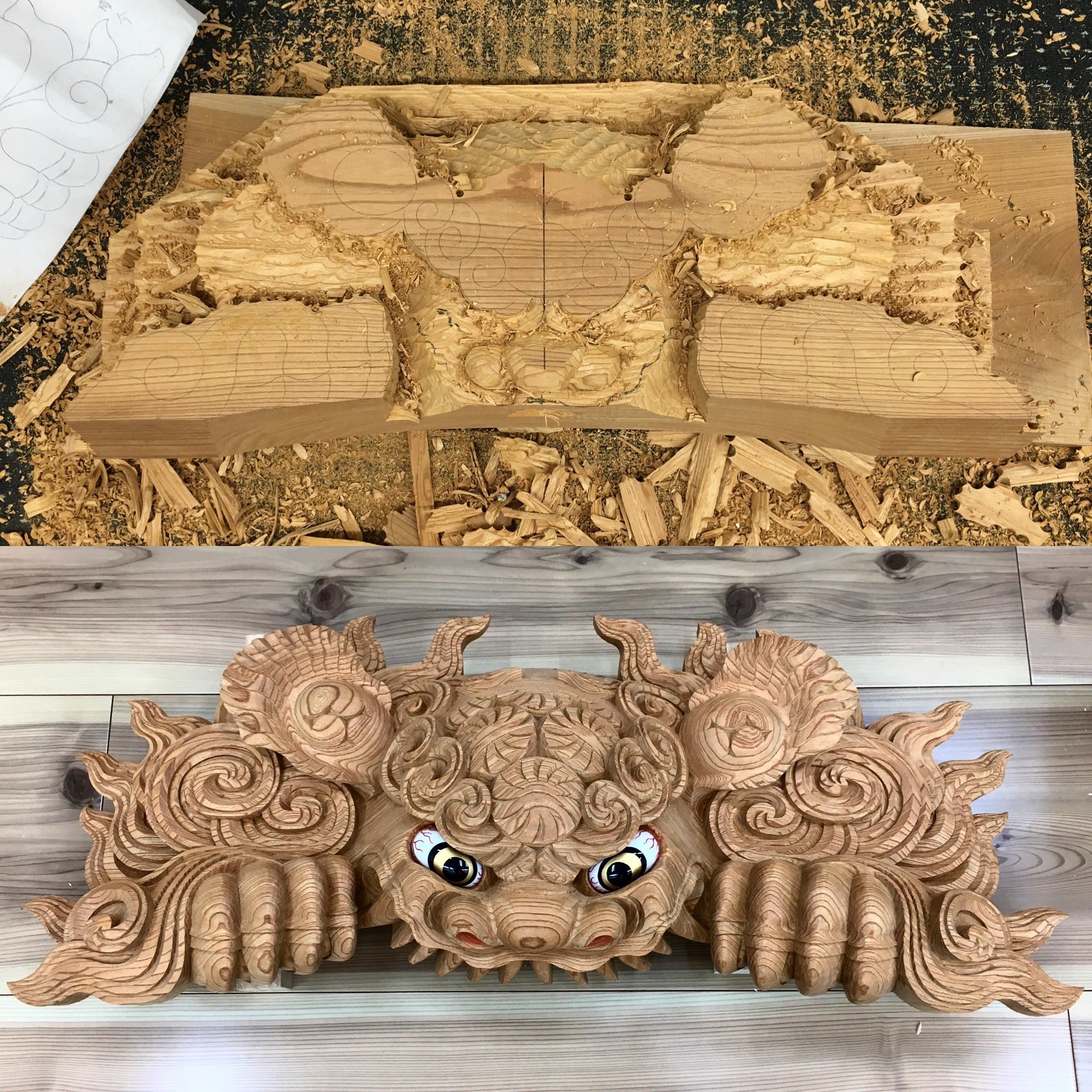 木彫 鬼熊 獅噛 獅子噛 貴重☆地車 だんじり 木彫 鬼熊 獅噛 獅子噛 貴重☆地車 だんじり