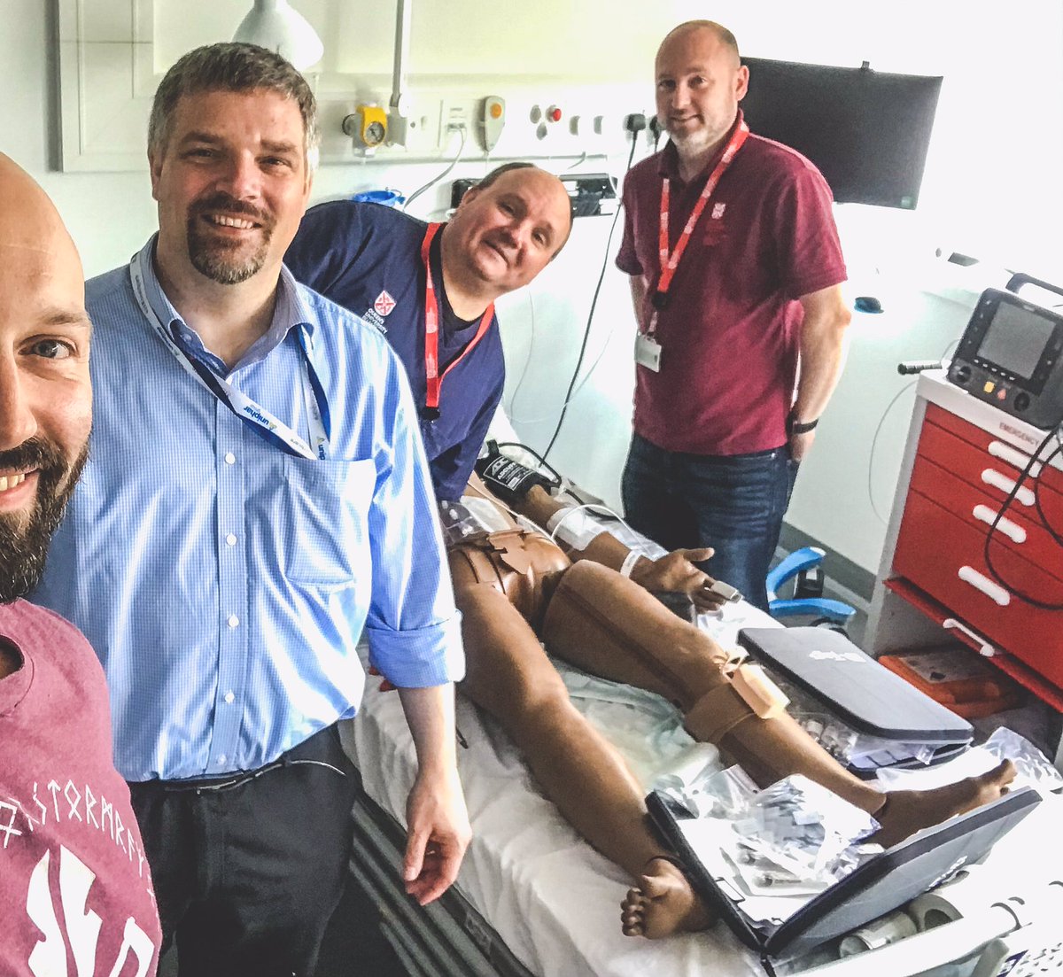 VageAaron's tweet photo. SimMan getting the once over this morning. @QUBInterSim https://t.co/7HxYJICno0