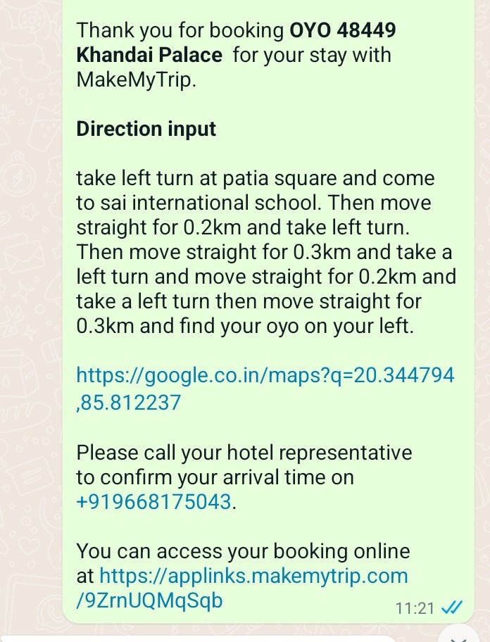 iammanoj247's tweet photo. @oyorooms @makemytrip @makemytripcare Booked oyo 48449 khandai palace for today but hotel not allowing to check in saying Oyo has booked in low price. What's going on? Are you making fool? Take immediate action for check in. @tourismgoi https://t.co/qqsbnmd3FK