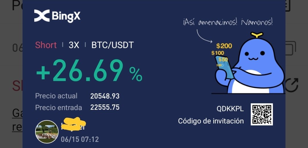 Que si que si voy a cerrar este short.
#Bitcoin