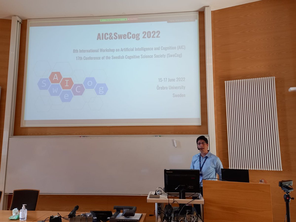 AIC_Workshop's tweet photo. Hadi Banaee introduces the works of AIC 2022 #AIC22ws @aic_swecog #ai #cognitivesystems #cognitivescience #cognition https://t.co/93GEeSPbJz