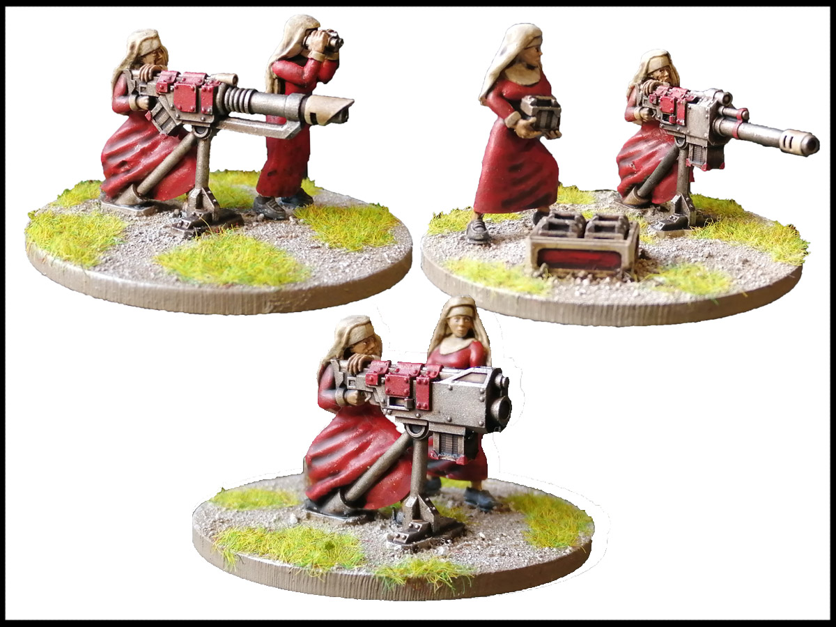 MiniMentions's tweet photo. Company: Troublemaker Games @TroublemakerGa4
Mini: Nuns with Heavy Weapons Squad
Range: Nuns with Laserguns
Scale: 28mm?
Materials: Metal
Link: https://t.co/0SYgkNFf1Z

#MiniMentions #miniatures #miniaturepainting #Wargaming #tabletopgaming #ttrpg #dnd #pulp #vsf #scifi https://t.co/0y5CCn7L5j