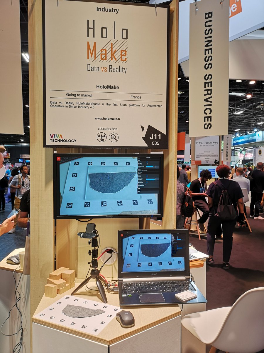 holomake's tweet image. VivaTech 2022 : workshop toute cette journée de mercredi sur le stand J11/085 de l&apos;Orange Labs : HoloMake|Studio, la plateforme SaaS qui projette *instantanément* vos données de conception 2D/3D dans la réalité