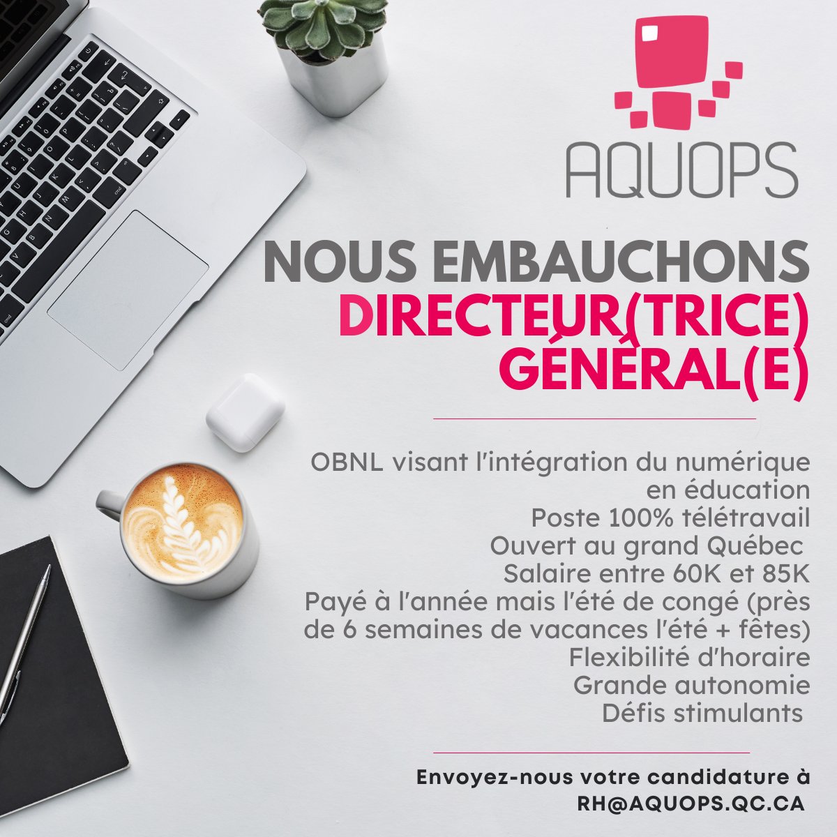📣 L’<a href="/AQUOPS/">AQUOPS</a> cherche la perle rare!
La gestion, les technos et la communauté éducative te passionnent? C’est le temps de postuler! 🤩 #eduqc #edteq
👉emplois.isarta.com/cgi-bin/emploi…