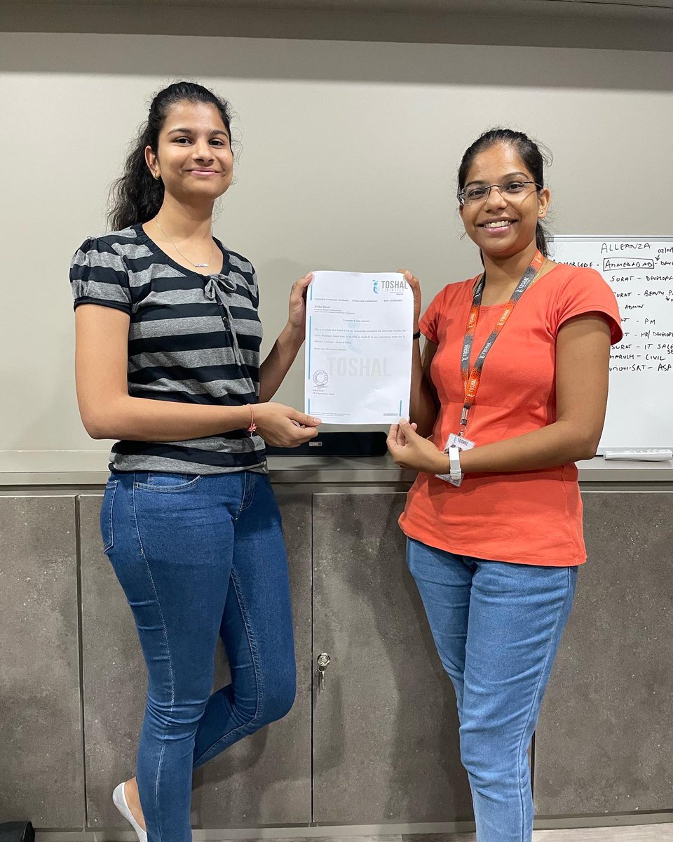 wearetoshal's tweet photo. Students of #CGPIT College, Uka Tarsadia University, Bardoli - Successfully completed One and Half Month Internship at 𝗧𝗼𝘀𝗵𝗮𝗹 𝗜𝗻𝗳𝗼𝘁𝗲𝗰𝗵

Congratulations. https://t.co/rEVp1eC6oW