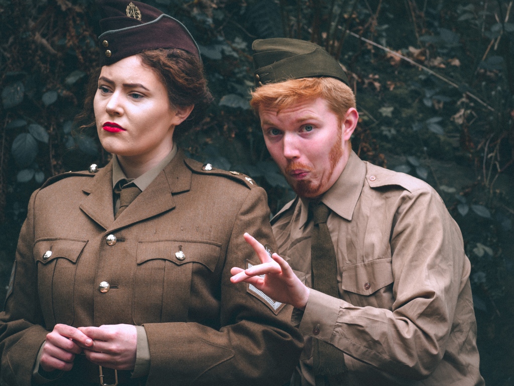 'Imagine if it started raining during rehearsals...' ⛈️⁠
⁠
The Commander isn't pleased with Feste's jokes - what if he jinxes it?!⁠
⁠
We're no strangers to rain here in Illyeria, and we will carry on if it rains for as long as it's safe to continue!