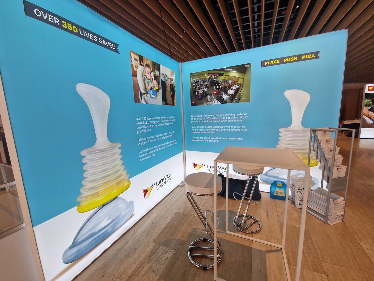 LifeVacEurope's tweet photo. We are finally all set up for the ERC Congress tomorrow morning in Antwerp, Belgium. Come and see us at booth B6, see LifeVac in action and take one of our condensed medical folders.
#LifeVac #RESUS22 #bechokeaware 
@ERC_resus @ResusCouncilUK @Ilcor_org @SueHResus @jas_soar https://t.co/t2HiDxFcVZ