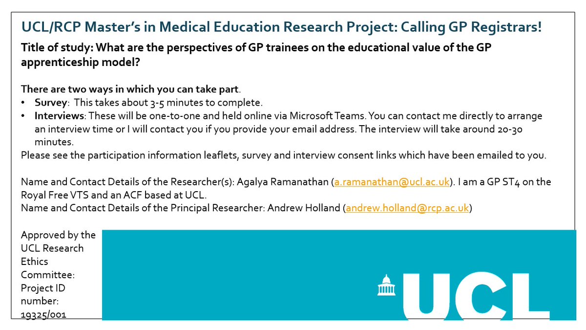 Agalya Ramanathan (@agalyaramanath1) on Twitter photo Calling GP registrars to take part in my MSc project about your perspectives of training. forms.office.com/r/meHu8DivV5 @RCGPAiT <a href="/NextGGP/">Next Generation GP</a> <a href="/asmeofficial/">Association for the Study of Medical Education</a> <a href="/DevMedEd/">Developing Medical Educators Group (DMEG)</a> <a href="/HYMS_APC/">Academy of Primary Care @ Hull York Medical School</a> <a href="/Imperial_MEdIC/">Imperial_MEdIC</a> @PACTGP <a href="/PCPH_GPTeaching/">UCL GP Teaching</a> <a href="/gat_sgul/">St George’s Academic Training</a> @NHS_HealthEdEng <a href="/capcbristol/">CAPC, Bristol</a> <a href="/PCPH_GPTeaching/">UCL GP Teaching</a> <a href="/QMUL_WIPH/">Wolfson Institute of Population Health</a> Calling GP registrars to take part in my MSc project about your perspectives of training. forms.office.com/r/meHu8DivV5 @RCGPAiT <a href="/NextGGP/">Next Generation GP</a> <a href="/asmeofficial/">Association for the Study of Medical Education</a> <a href="/DevMedEd/">Developing Medical Educators Group (DMEG)</a> <a href="/HYMS_APC/">Academy of Primary Care @ Hull York Medical School</a> <a href="/Imperial_MEdIC/">Imperial_MEdIC</a> @PACTGP <a href="/PCPH_GPTeaching/">UCL GP Teaching</a> <a href="/gat_sgul/">St George’s Academic Training</a> @NHS_HealthEdEng <a href="/capcbristol/">CAPC, Bristol</a> <a href="/PCPH_GPTeaching/">UCL GP Teaching</a> <a href="/QMUL_WIPH/">Wolfson Institute of Population Health</a>