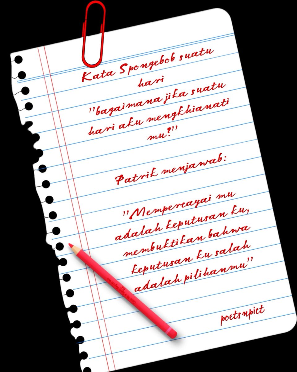 Patrick says : mempercayaimu adalah keputusanku, membuktikan bahwa keputusanku salah adalah pilihanmu.