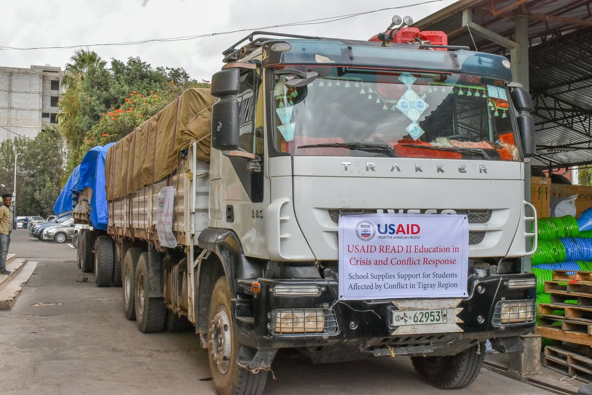 The USAID READ II EiCC procured and delivered 258k exercise books &amp; 105k pens to students affected by the conflict in Tigray. It will help 65K students continue their education. Materials were procured &amp; transported to Mekelle by Creative/READ II sub-recipient WVI. <a href="/USAIDEthiopia/">USAID Ethiopia</a>