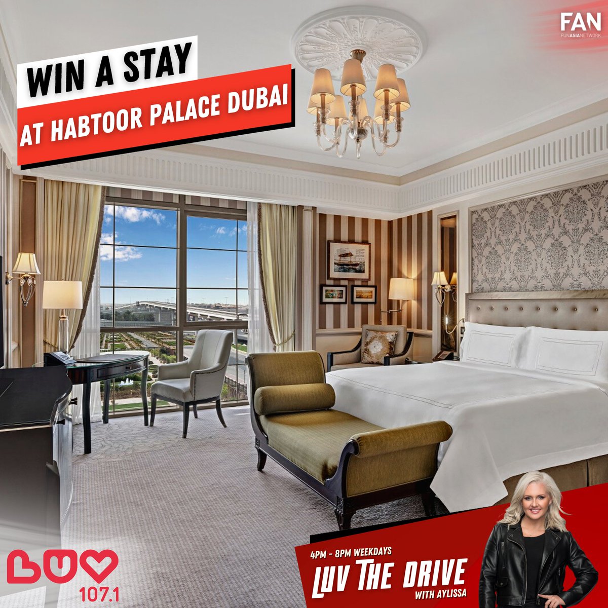luvradiouae (@luvradiouae) on Twitter photo All this week, we're sending you to <a href="/habtoorpalace/">Habtoor Palace Dubai, LXR Hotels & Resorts</a> so you can spoil yourself to royalty with their grand instagrammble decor, luxurious amenities, butler service, palatial dining venues and more.
Tune in to Aylissa from 4-8pm to WIN!
#win #competition #staycation #holiday All this week, we're sending you to <a href="/habtoorpalace/">Habtoor Palace Dubai, LXR Hotels & Resorts</a> so you can spoil yourself to royalty with their grand instagrammble decor, luxurious amenities, butler service, palatial dining venues and more.
Tune in to Aylissa from 4-8pm to WIN!
#win #competition #staycation #holiday