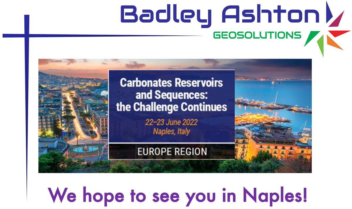 BadleyAshton's tweet photo. Badley Ashton geologists Laura Galluccio, Cat Breislin, Nick Foote and Steve Ehrenberg will all be at the AAPG Carbonate Sequences and Reservoirs Conference in Naples on the 22nd &amp; 23rd of June. Alongside partners from ADNOC and KOC they will be presenting so go check them out! https://t.co/LqBGxxskhN