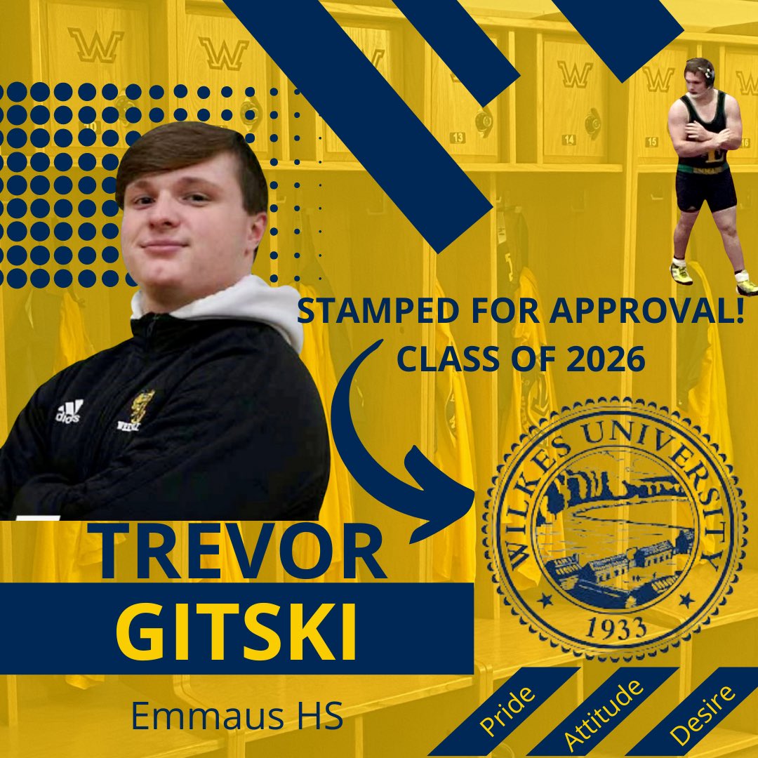 Wilkes Welcome Wednesday

Trevor Gitski
Emmaus High School
Major: Sports Management
Senior Record: 30-12
PIAA State Qualifier
**Also playing football for the Colonels