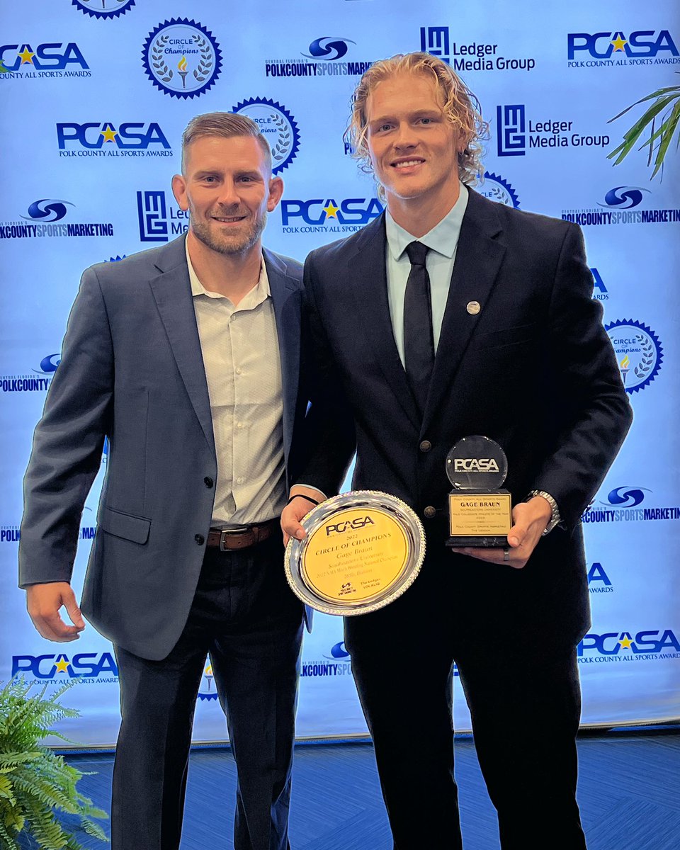 Gage Braun brought home some hardware from the Polk County All Sports Awards last night! In addition to being honored in the circle of champions, he also received the Male Collegiate Athlete of the Year award.
#FueltheFire // #TheFireWay