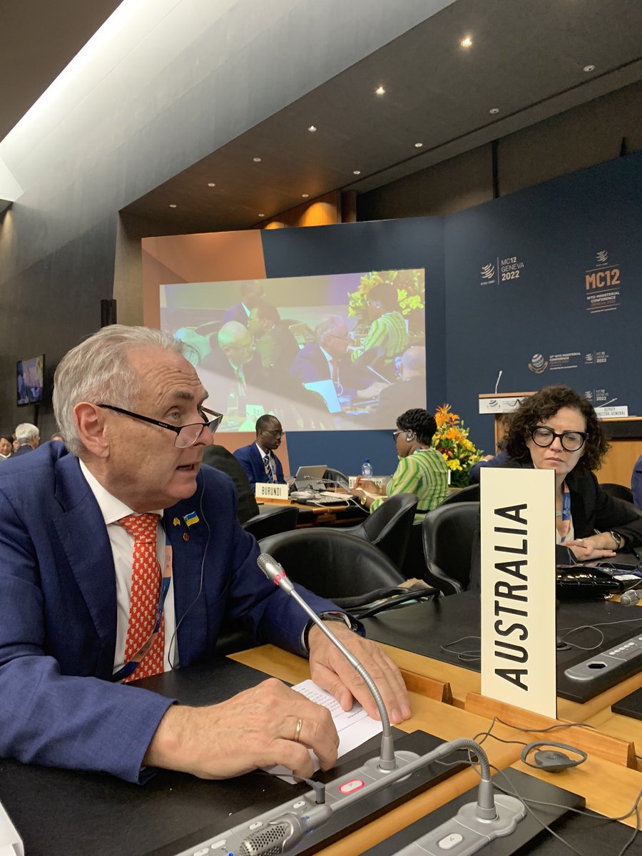 Australia’s 🇦🇺 Trade Minister, Senator the Hon Don Farrell, calls for reform of all the @WTO - in all its functions - to ensure its continued health and vitality.  

#MC12 #WTOreform