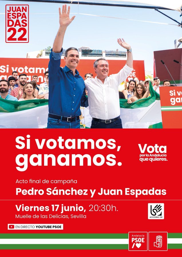 miguel_vicky's tweet photo. #SiVotamosGanamos #hastalabandera Vamos #Andalucia demostrad una vez más que el @PSOE empieza por el Sur #19JAndalucia https://t.co/AWsWAZVC8F