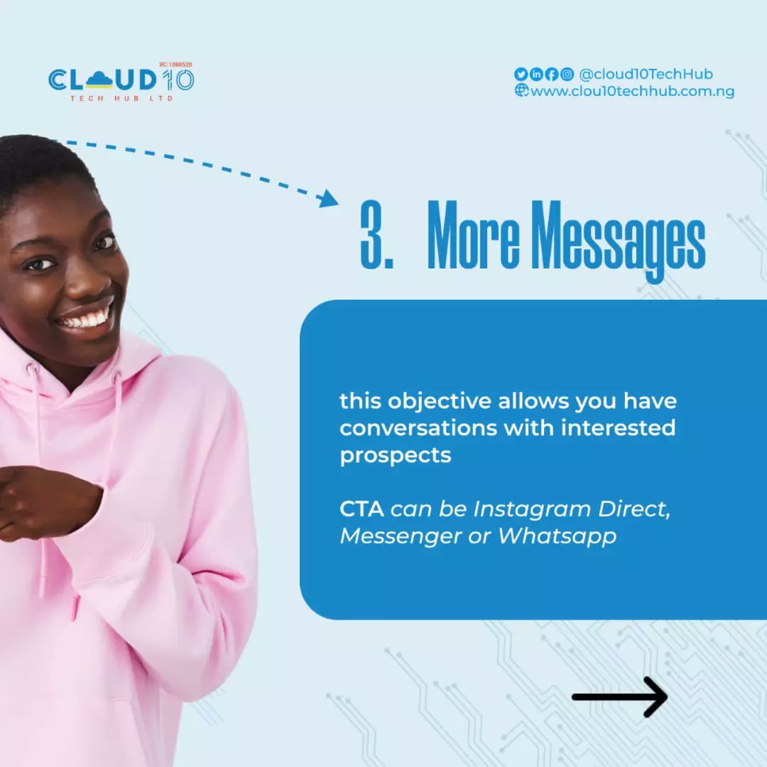 cloud10techhub's tweet photo. Are you planning to run an ad but you're not sure of what ad objective suits your goal?
Here's our tip to guide you make that decision.
Like and save this post for later!
#digitalmarketing #digitalmarketers #Cloud10TechHub
#Cloud10TechHubLtd
#sponsoredadsexpert
#instagramads https://t.co/VGt1za520l