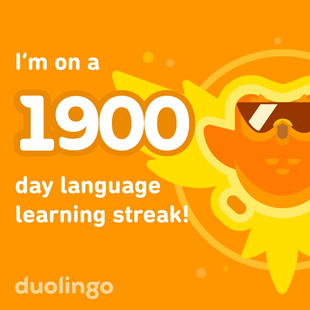 Despite the large streak I lost 1900 days ago.. Duolingo is always worth it 😊 Here’s my invite link: invite.duolingo.com/BDHTZTB5CWWKT6…