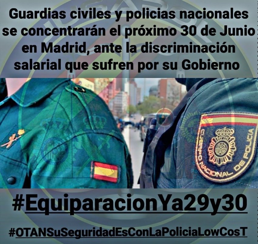 contrastado's tweet photo. El 30 de junio estaré en Madrid.
Me concentraré con quienes nos protegen.
Ellos no nos dejan solos y nosotros tenemos que arroparlos.
No son una policía Low Cost.
Son el mejor cuerpo policial de Europa.
Cuando los necesitamos ellos están ahí
No estáis solos
#EquiparacionYa29y30 https://t.co/0PDMZYGaqk